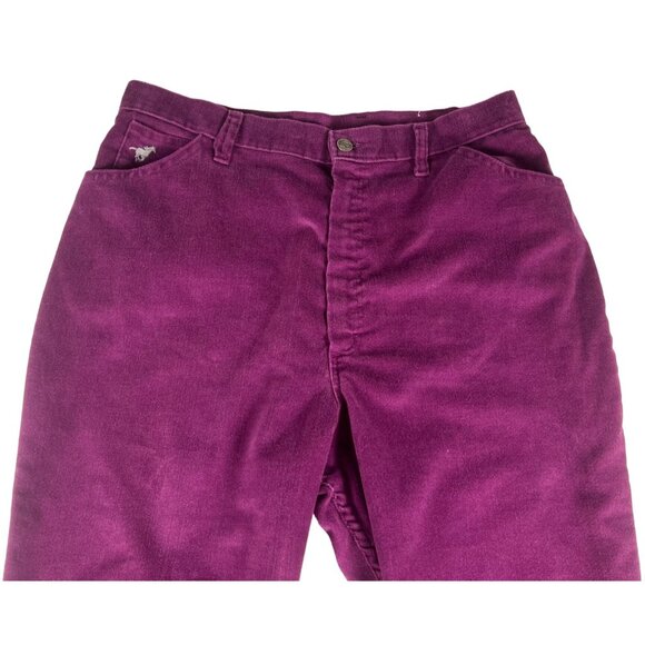 Wrangler Misses Full Fit Flare Corduroy Pants Women's 20 Purple Pockets Western - Picture 2 of 8